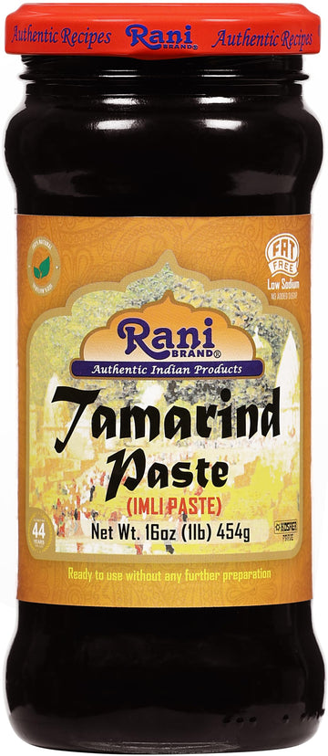 Rani Tamarind Paste Puree (Imli) 16oz (1lb) 454g Glass Jar, No added sugar ~ All Natural | Vegan | Gluten Free | No Colors | NON
