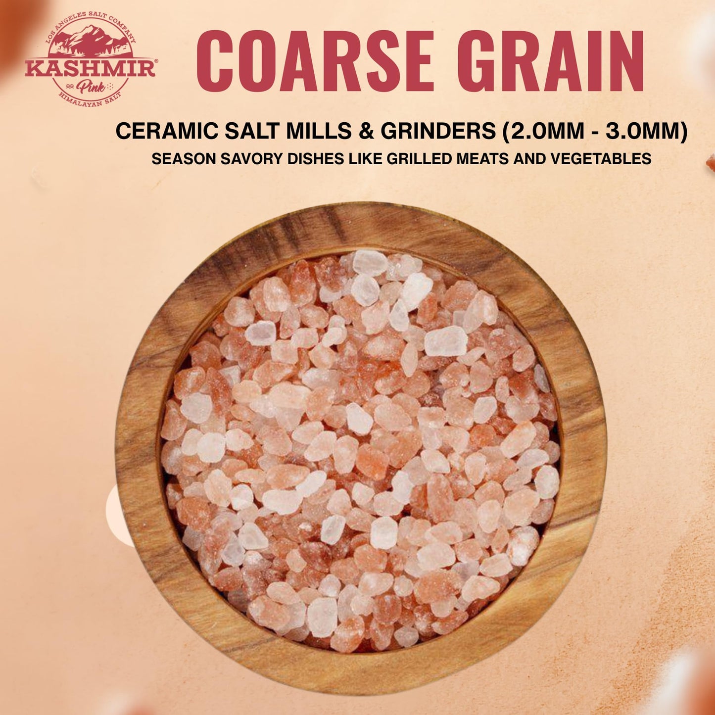 LA SALT CO Kashmir 2.5 Lbs Pink Himalayan Salt Jar, Coarse | 100% Pure, Food Grade with 84 Trace Minerals | Kosher Certified, Ve