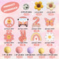 Ufromsky 57Pcs Groovy Cake Topper Boho Rainbow Cupcake Toppers Hippie Cake Decoration With Disco Balls And Daisy Flower Bus For