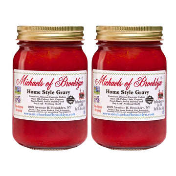 MICHAELS OF BROOKLYN Homestyle Gravy Tomato Sauce - Non-GMO  Gluten Free  Made with Italian Tomatoes  Fresh Basil  Garlic Onions  Olive Oil & Fresh Parsley Pasta Sauce - 16 oz (Pack of 2)