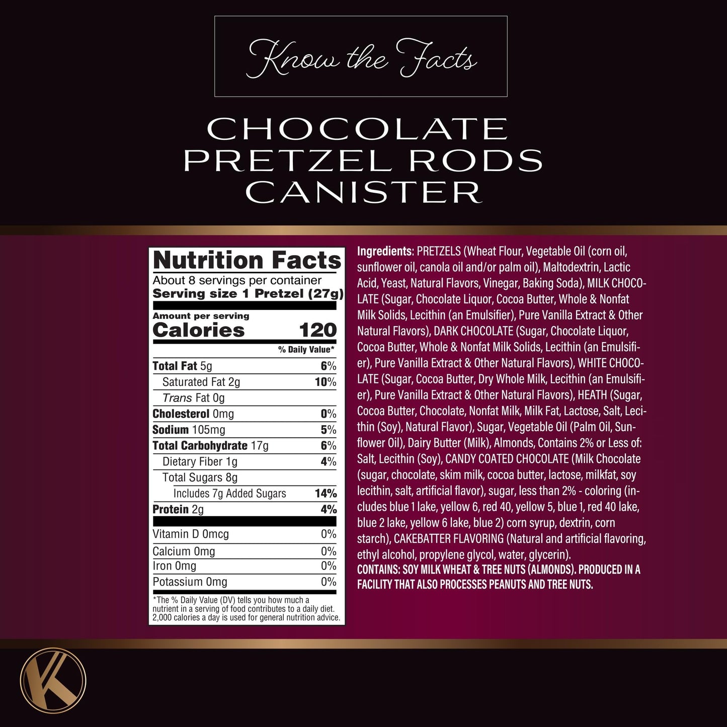 Kremery Creamy Chocolate Cravings - Fathers Day, Chocolate Covered Pretzel Rods Gift Basket, In Clear Tube (8 Pretzels, Assorted