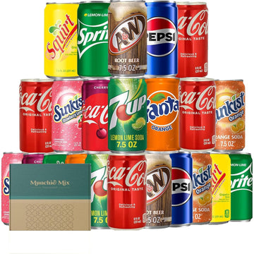 MUNCHIE MIX (PACK OF 23) MINI SODA SAMPLER - MULTI FLAVORS OF 7.5 OZ. CANS - GREAT GIFT FOR ANY OCCASION Variety Pack | Soft Dri