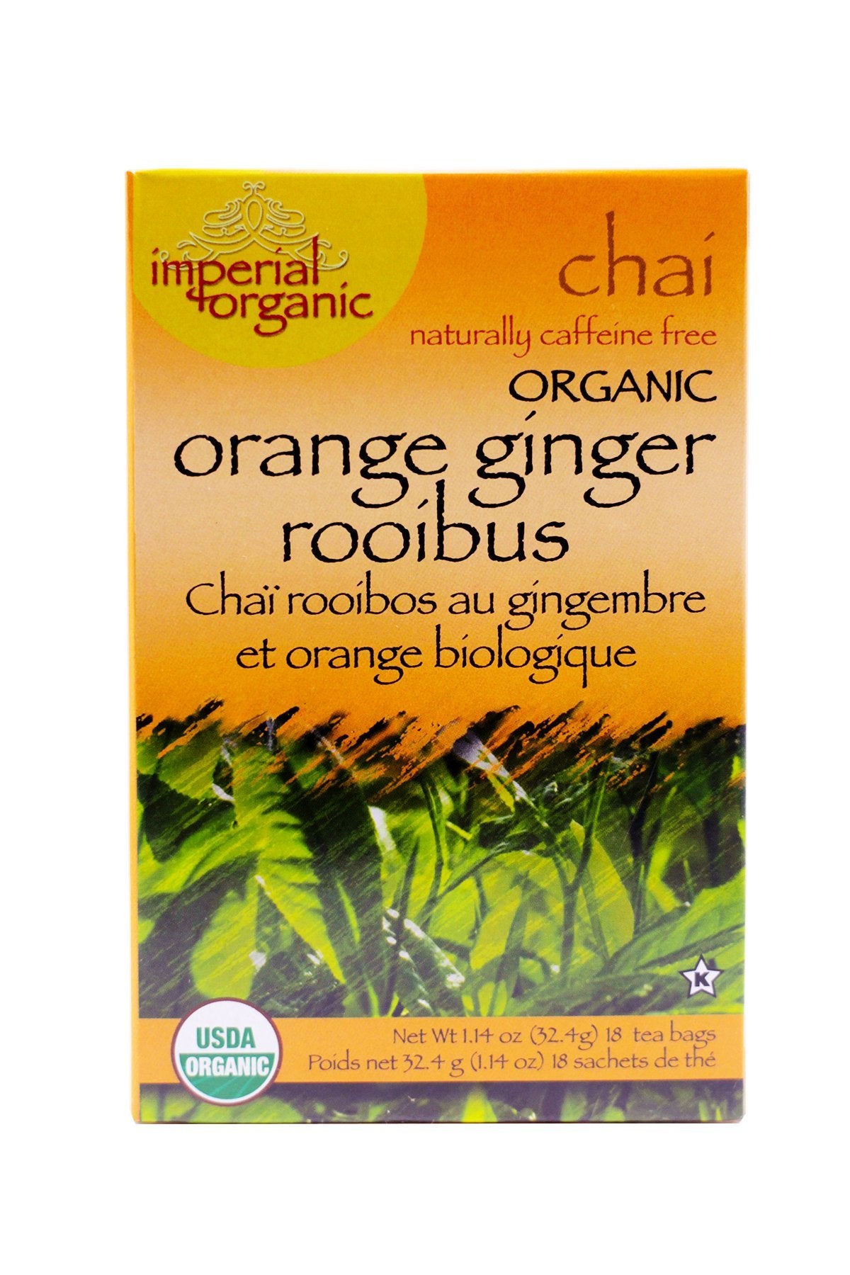 Uncle Lees Imperial Organic Tea - Chai With Orange Ginger Rooibos, 18-Count (Pack of 4)