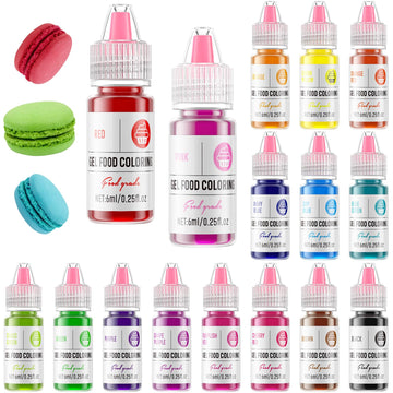 Gel Food Coloring Set - 16 Vibrant Colors Food Dye Tasteless , Concentrated Edible Icing Colors for Baking, Cake Decorating, Coo