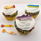Mini Minnow Fishing Accessory Pack- 12 pcs Edible Icing Cake Decoration Topper by BakersDozenToGo (Choose Style Below)