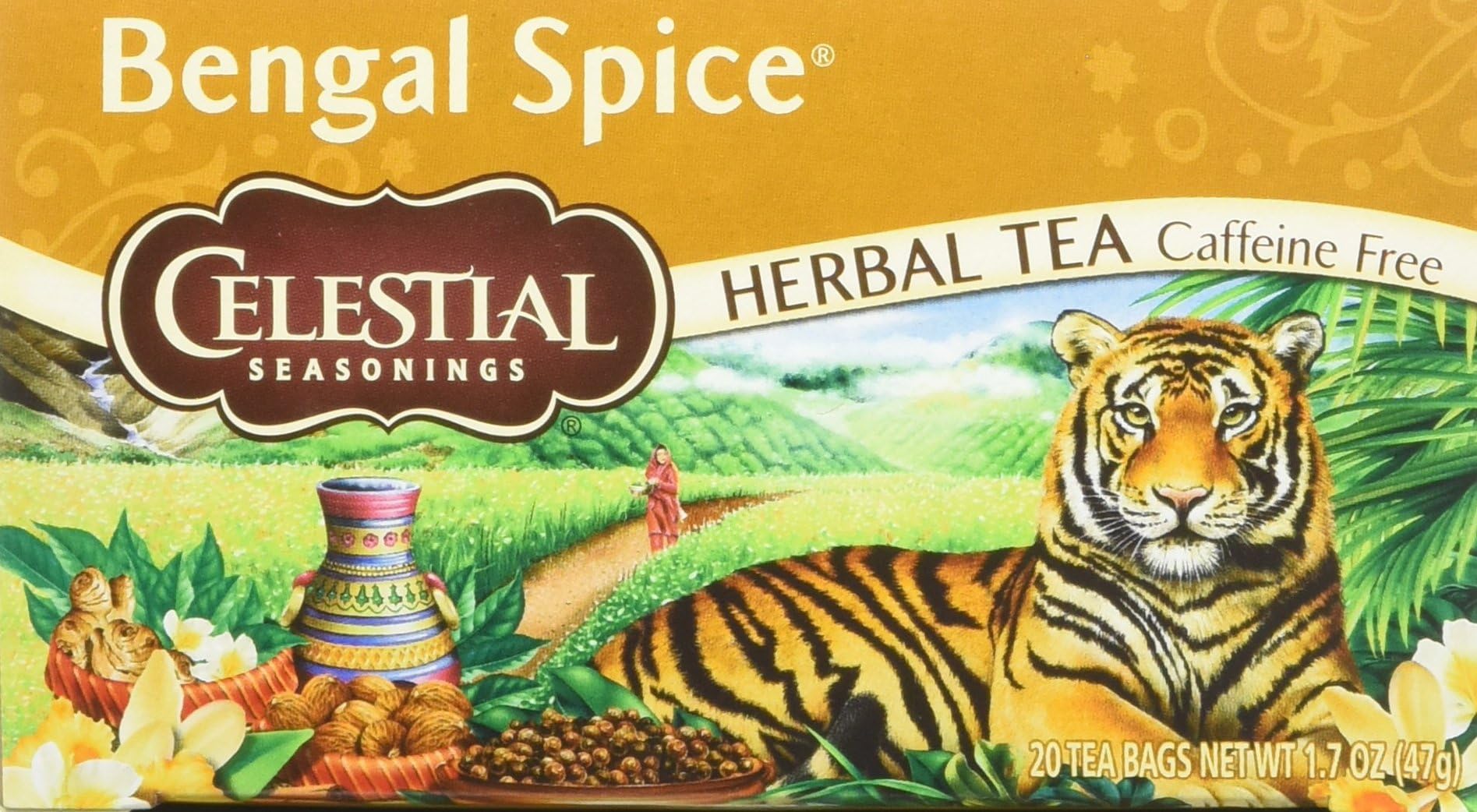 Celestial Seasonings Herbal Tea Bengal Spice Caffeine Free 20 Count Pack of 6