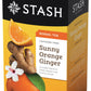 Stash Tea Sunny Orange Ginger Herbal Tea - Naturally Caffeine Free, Non-GMO, 18 Count (Pack of 6) - 108 Bags Total