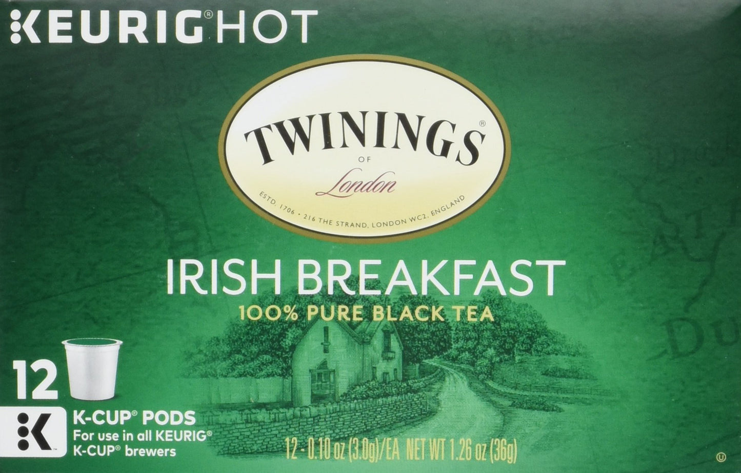 Twinings Irish Breakfast Tea Keurig K-Cups, 12 Count