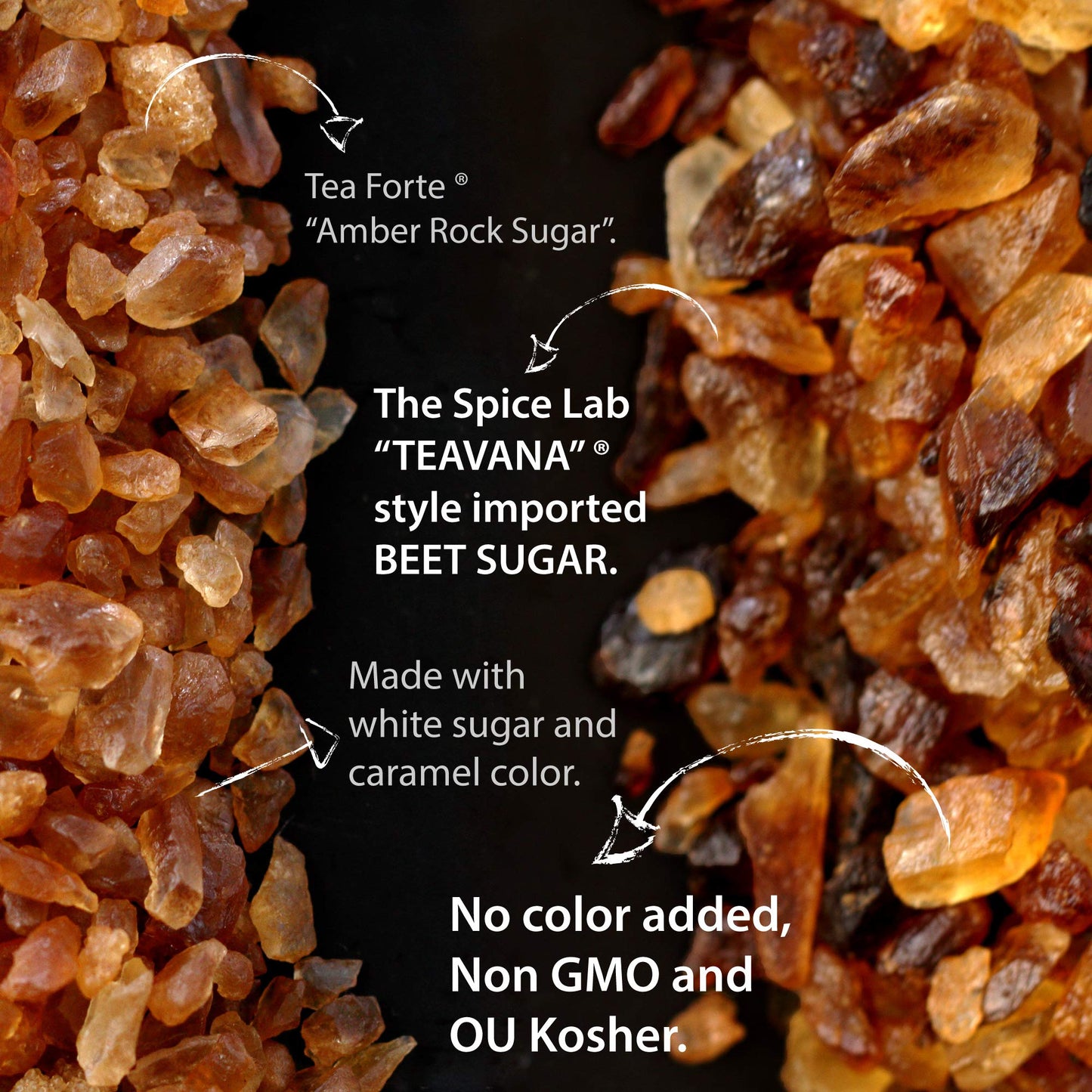 The Spice Lab Belgian Rock Sugar - 2 Pounds - Natural REAL Beet Sugar - Brown Rock Sugar - Teavana Style Tea Sugar - Perfect Sug