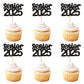 Keaziu 24 Pack Graduation Cupcake Toppers, Paper, Senior1 Black, Graduation Hat Picks for 2025 Theme Party Decorations