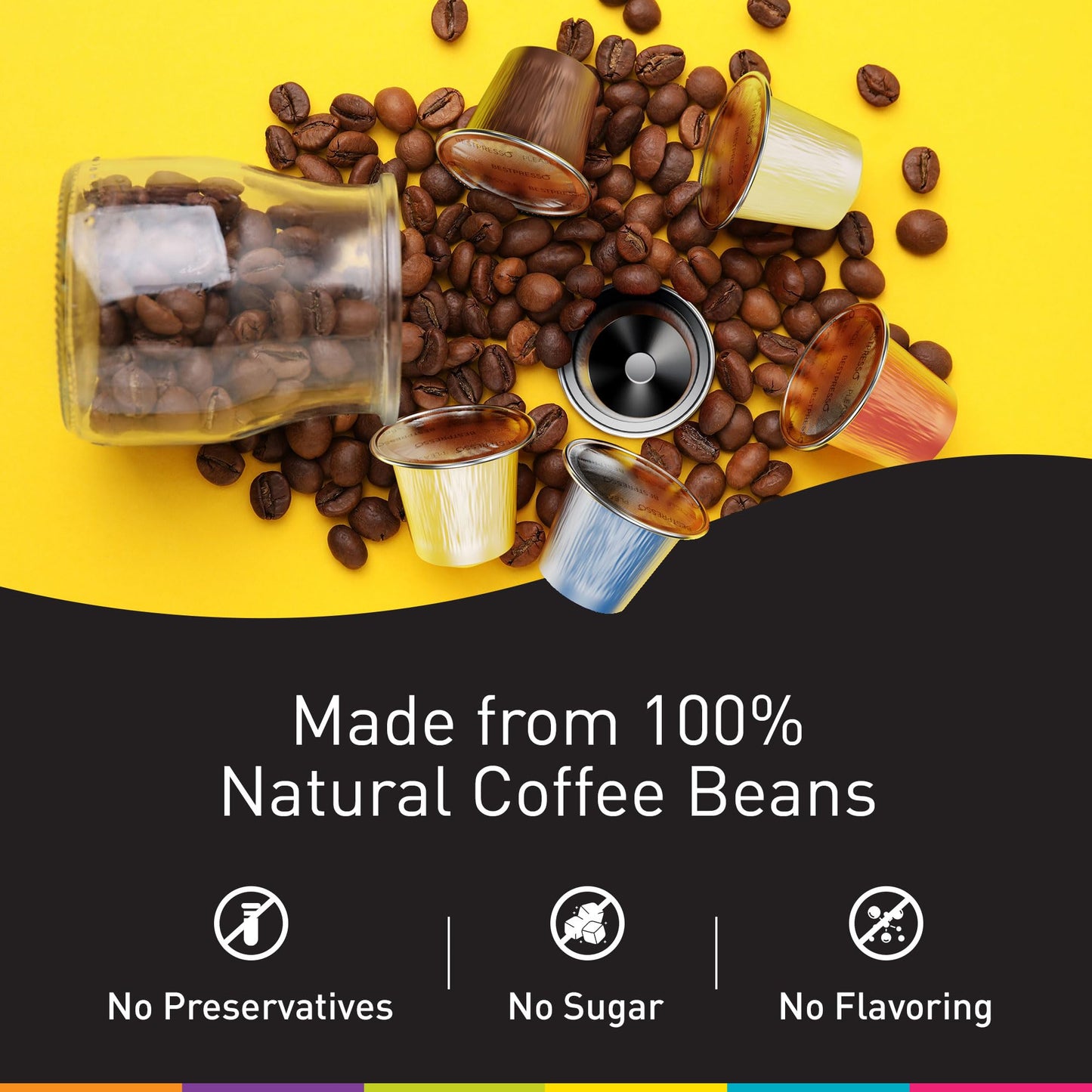 Bestpresso Coffee For Nespresso Original Machine 120 Aluminum Pods Certified Genuine Espresso Variety Pack Mix Flavored And Dark Roast, Pods Compatible With Nespresso Original