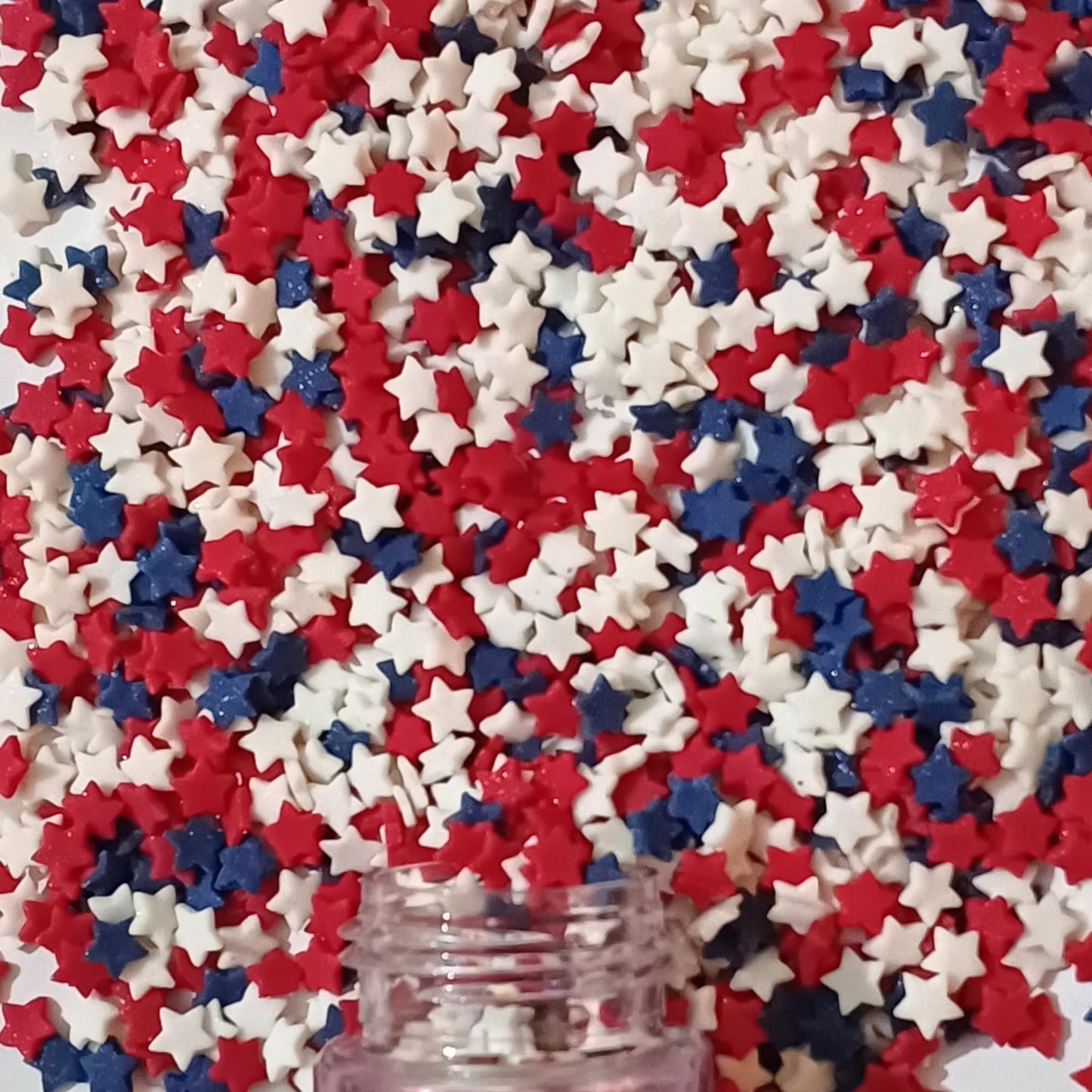 Confect Edible Star Sprinkles - Red, White & Navy Blue | Vegan, Gluten-Free | 4.2 Oz