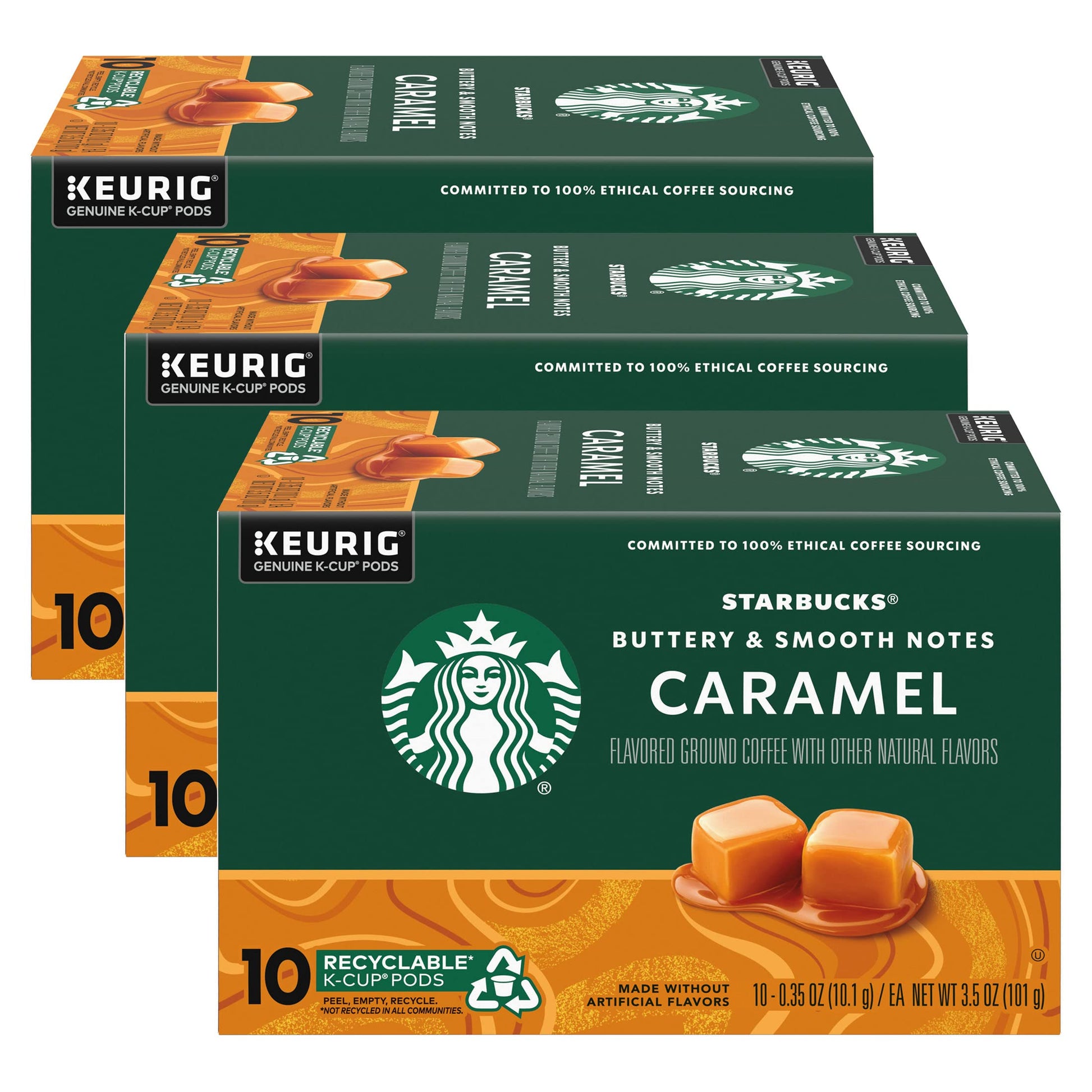 Starbucks Flavored Coffee K-Cup Pods, Caramel Flavored Coffee, Made Without Artificial Flavors, Keurig Genuine K-Cup Pods, 10 Ct
