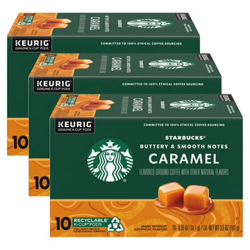 Starbucks Flavored Coffee K-Cup Pods, Caramel Flavored Coffee, Made Without Artificial Flavors, Keurig Genuine K-Cup Pods, 10 Ct