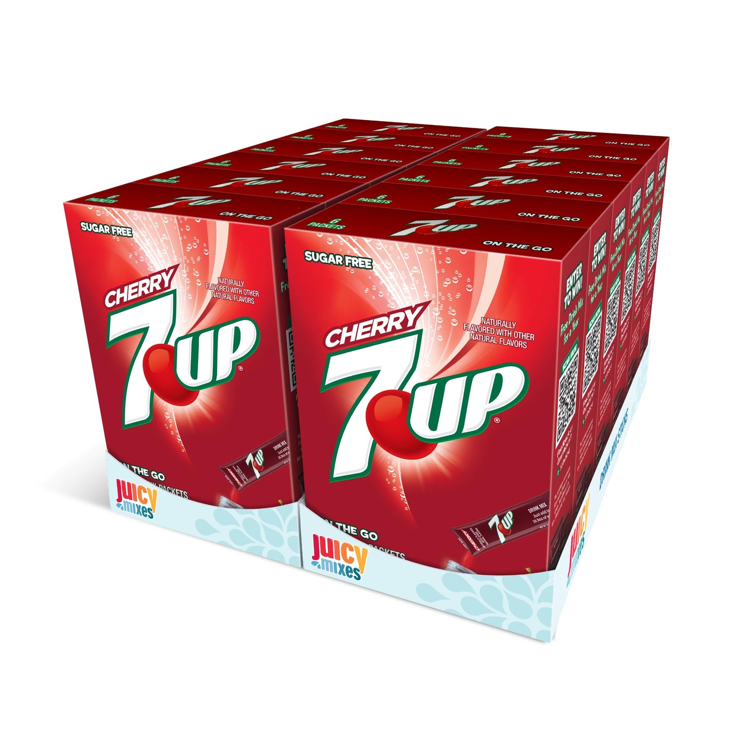 7-UP Powder Drink Mix - Sugar Free & Delicious (Cherry, 72 Sticks)