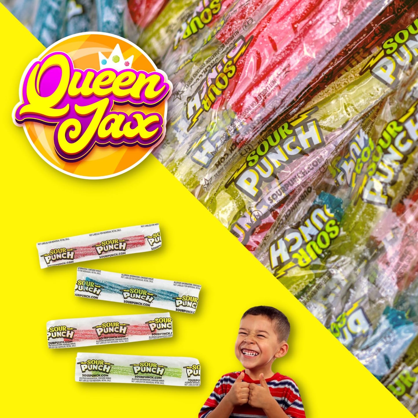 American Licorice Sour Punch Twists - Sour Candy Bulk - Sour Punch Twist - 1 Lb Bag - Sour Punch Twists Bulk Candy - 4 Flavors - Blue Raspberry, Cherry, Strawberry, Apple