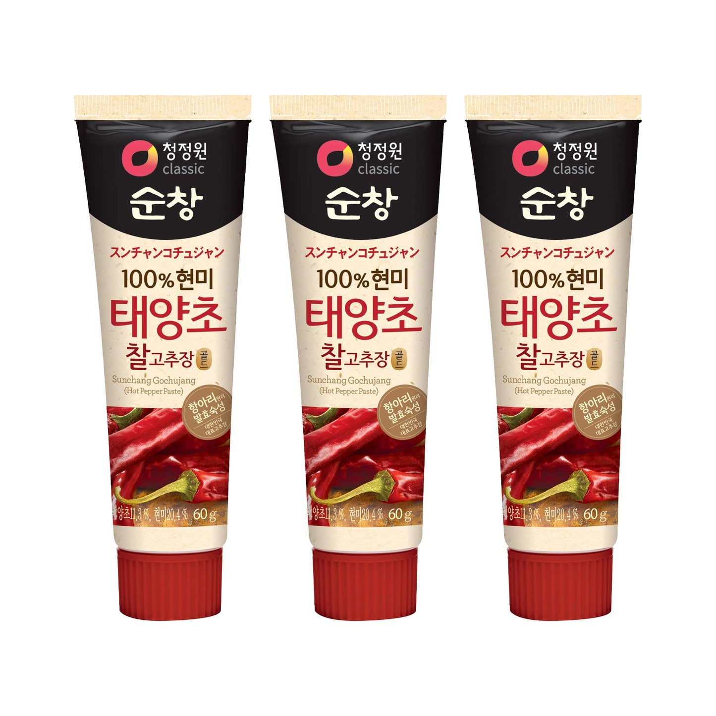 Taeyangcho Red Chili Paste Gold, Tube Type (3 Pack Of 2.11 Oz) By Chung-Jung-One