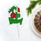 1Pcs Greench Christmas Oh Baby Cake Topper Glitter Baby Shower Gerinchhmas Cake Pick Decorations For Greench Christmas Theme Bab