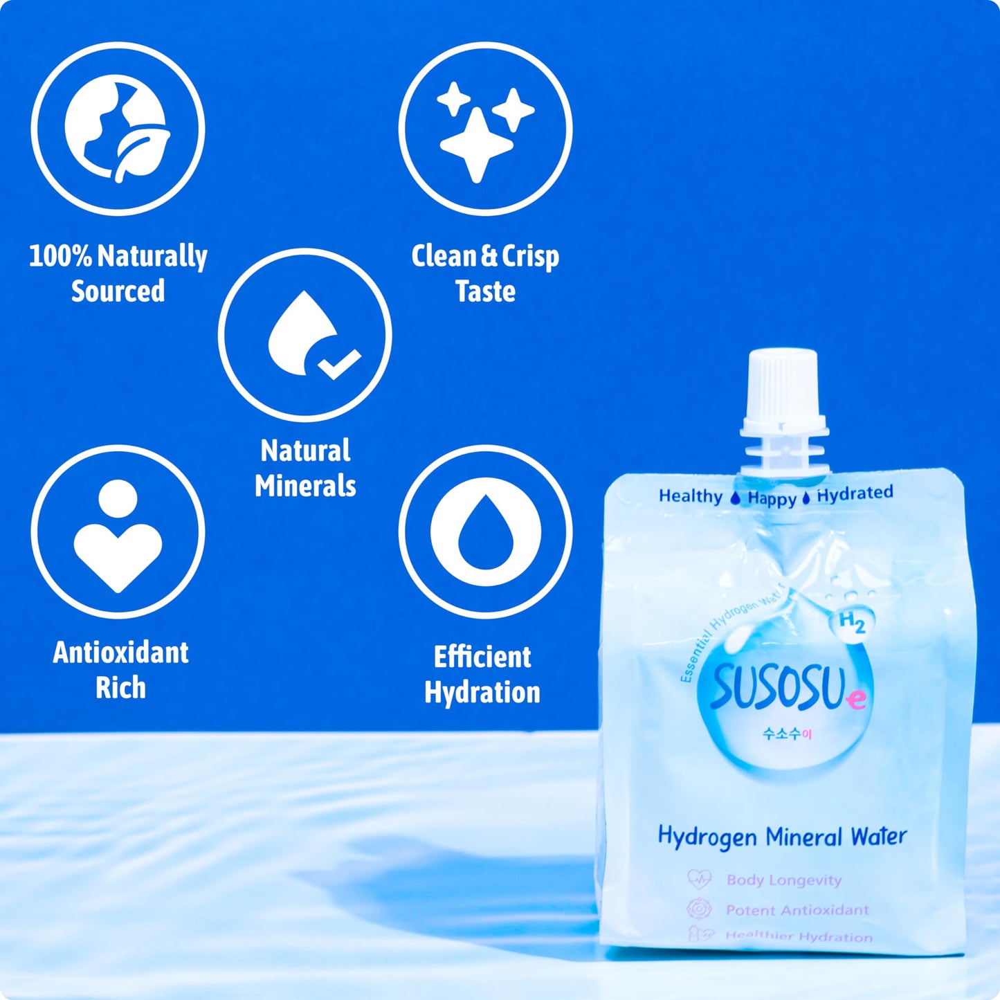 Susosu Hydrogen Water - Naturally Sourced Mineral Water, Non-Sparkling, 10.5 Fl Oz (Pack of 20)
