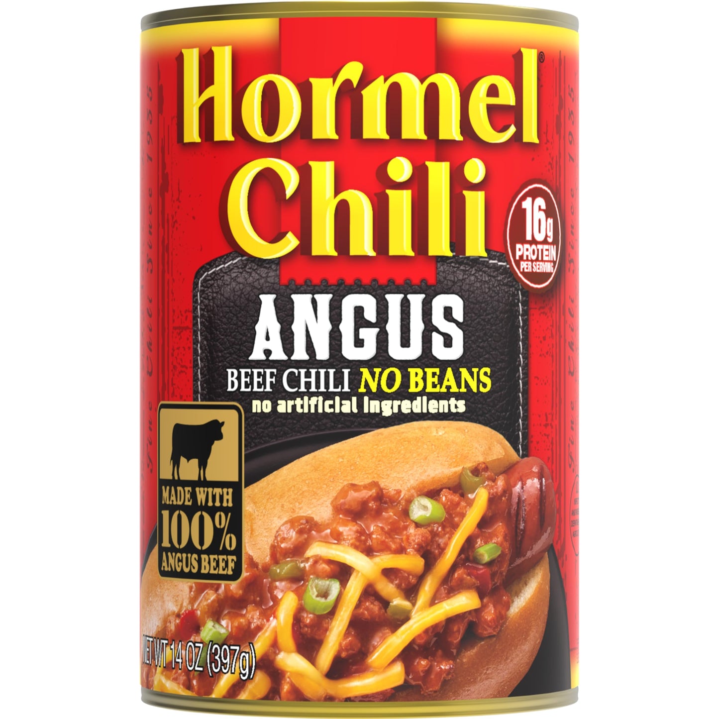 Hormel Angus Beef Chili No Beans, 14 oz, 12-Pack, Convenient and Hearty Meal Option