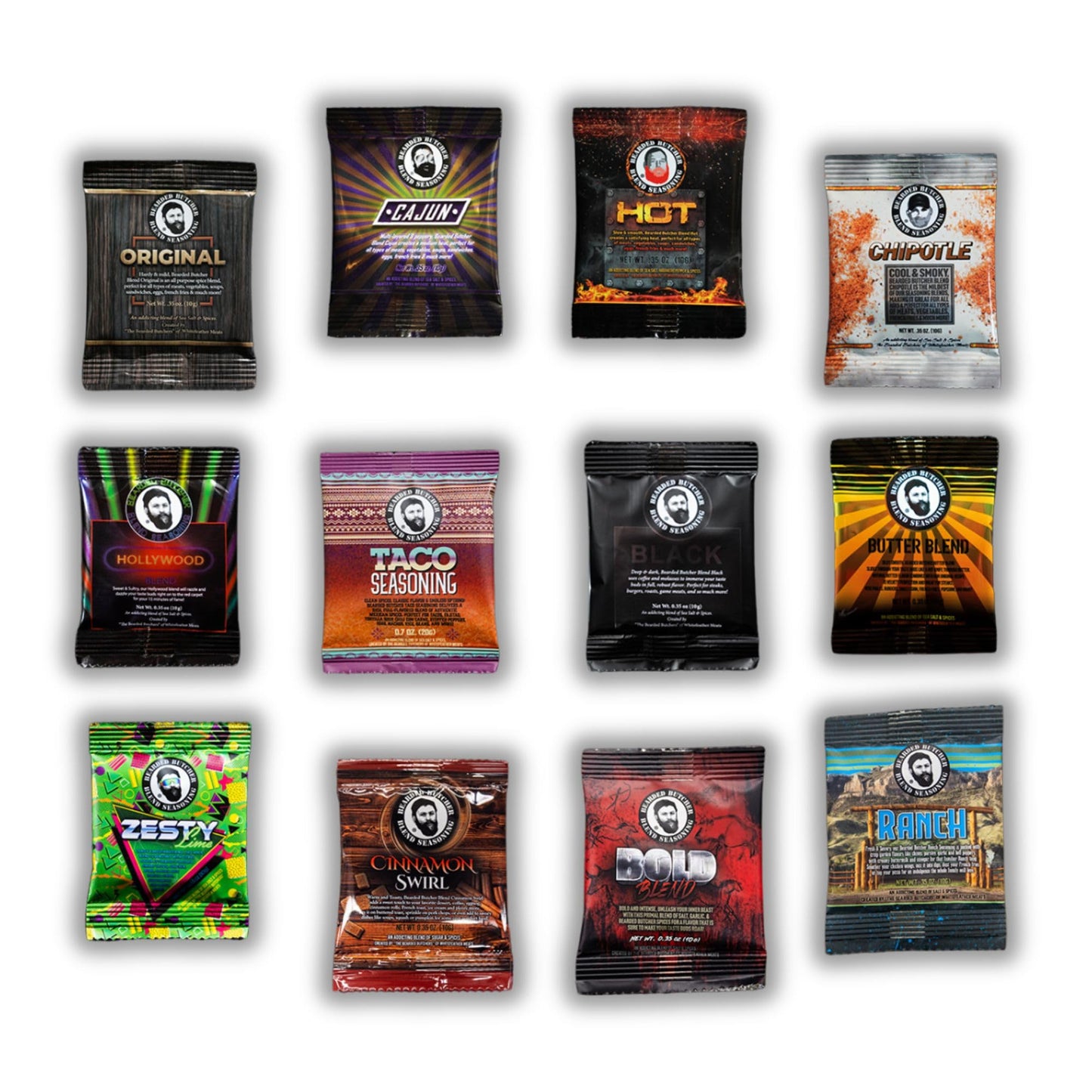 Bearded Butchers Scott’S Sleigh Stash Holiday Gift Box – 12-Pack Seasoning Sampler, 4 Pack Shaker Bundle, Summer Sausages & High Protein Biltong Snacks For Grilling, Smoky Aroma, Bbq & Meat Lovers