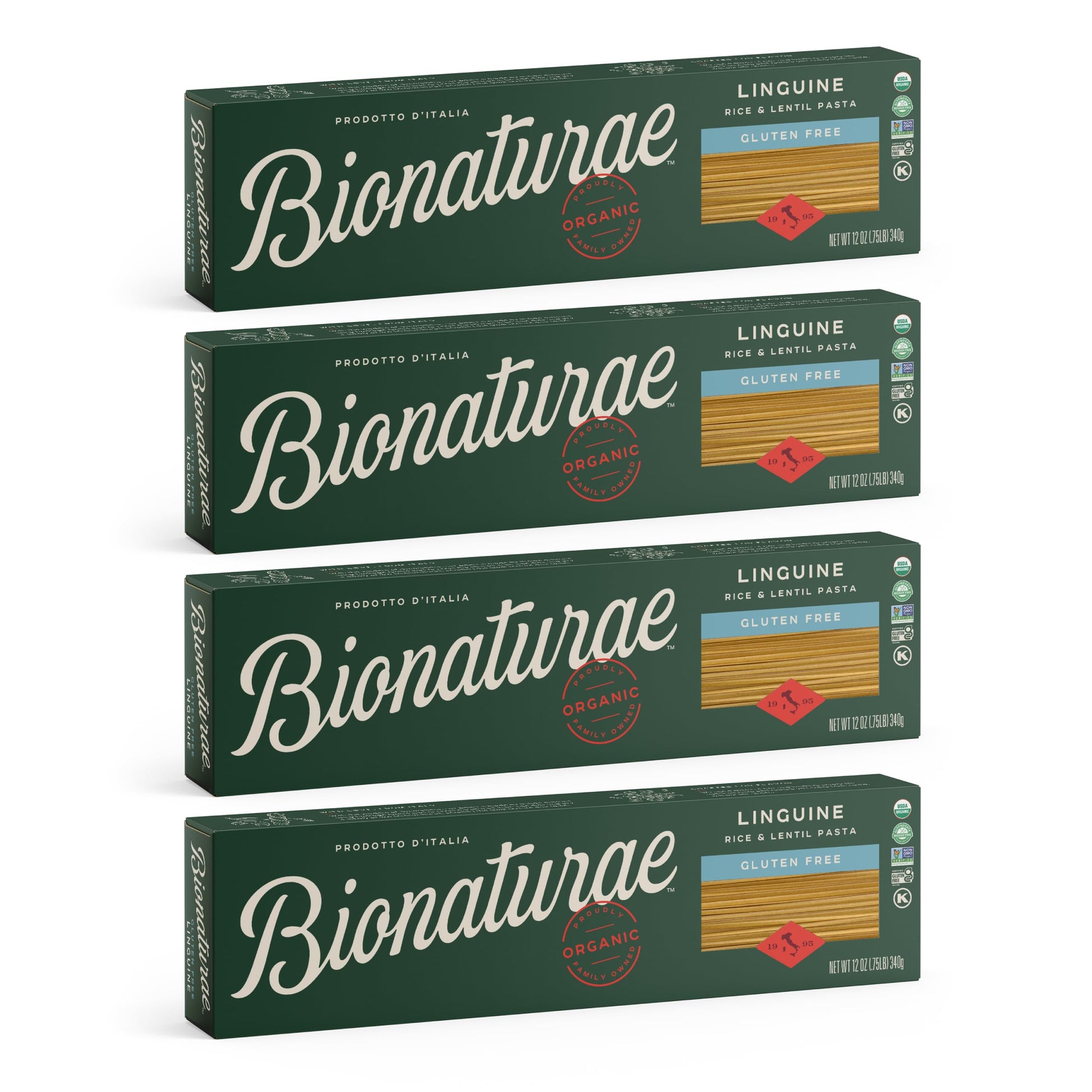 Bionaturae Linguine Pasta Noodles - Gluten Free Linguine, Rice & Lentil Pasta, Kosher Certified, High Protein, Non-Gmo, Gluten F
