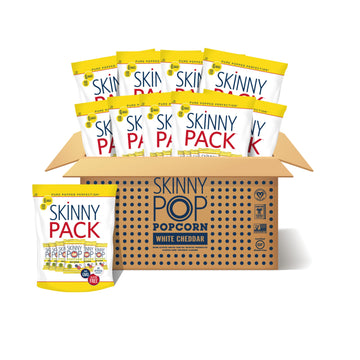 Skinnypop White Cheddar Popcorn, Skinny Pack, Gluten Free, Non-Gmo, Healthy Popcorn Snacks, Skinny Pop, 0.65 Oz Individual Snack