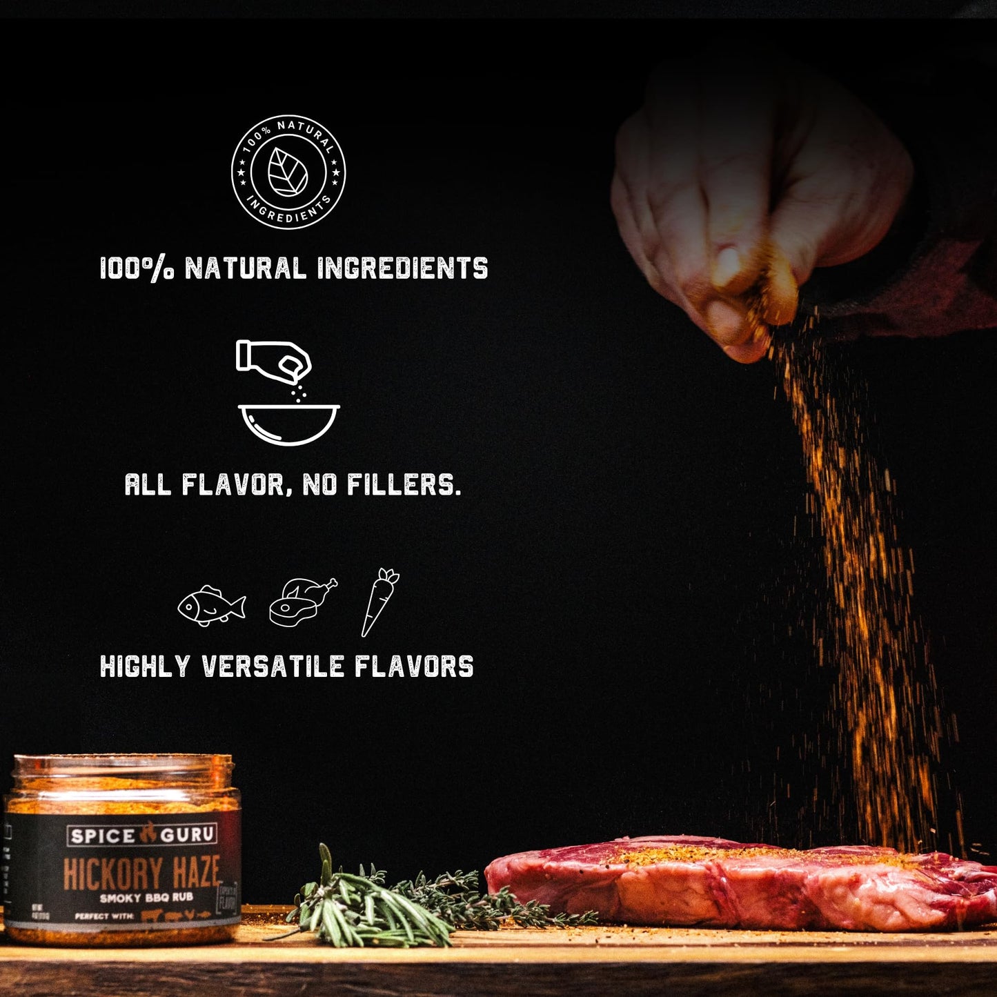 Spice Guru BBQ Rub Set - 4 Flavor Seasoning Rubs - 4 Ounce Pack - Great Grilling Gifts for Men