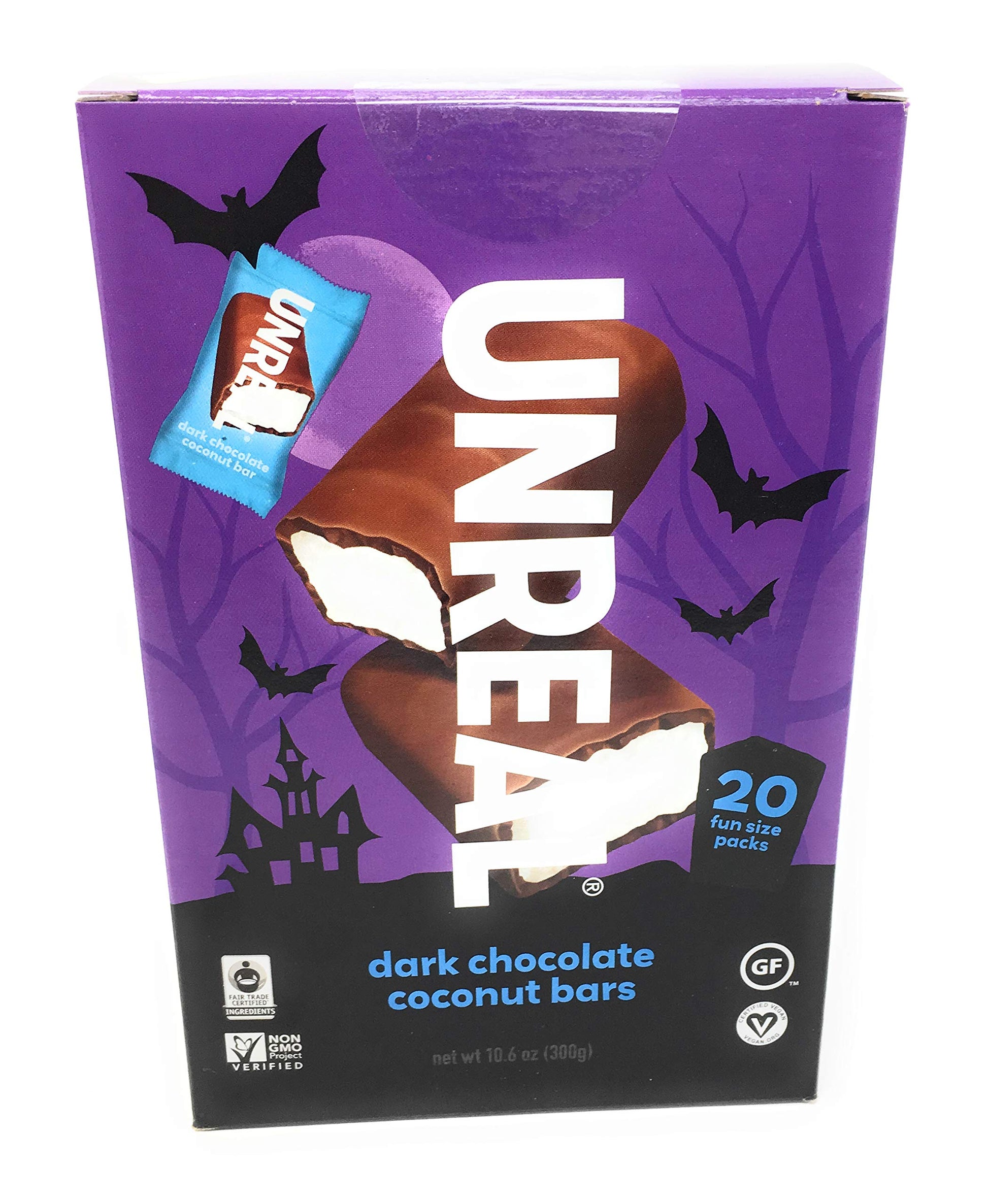 UNREAL Dark Chocolate Coconut Bars, 10.6 oz, Pack of 9, Vegan, Gluten-Free
