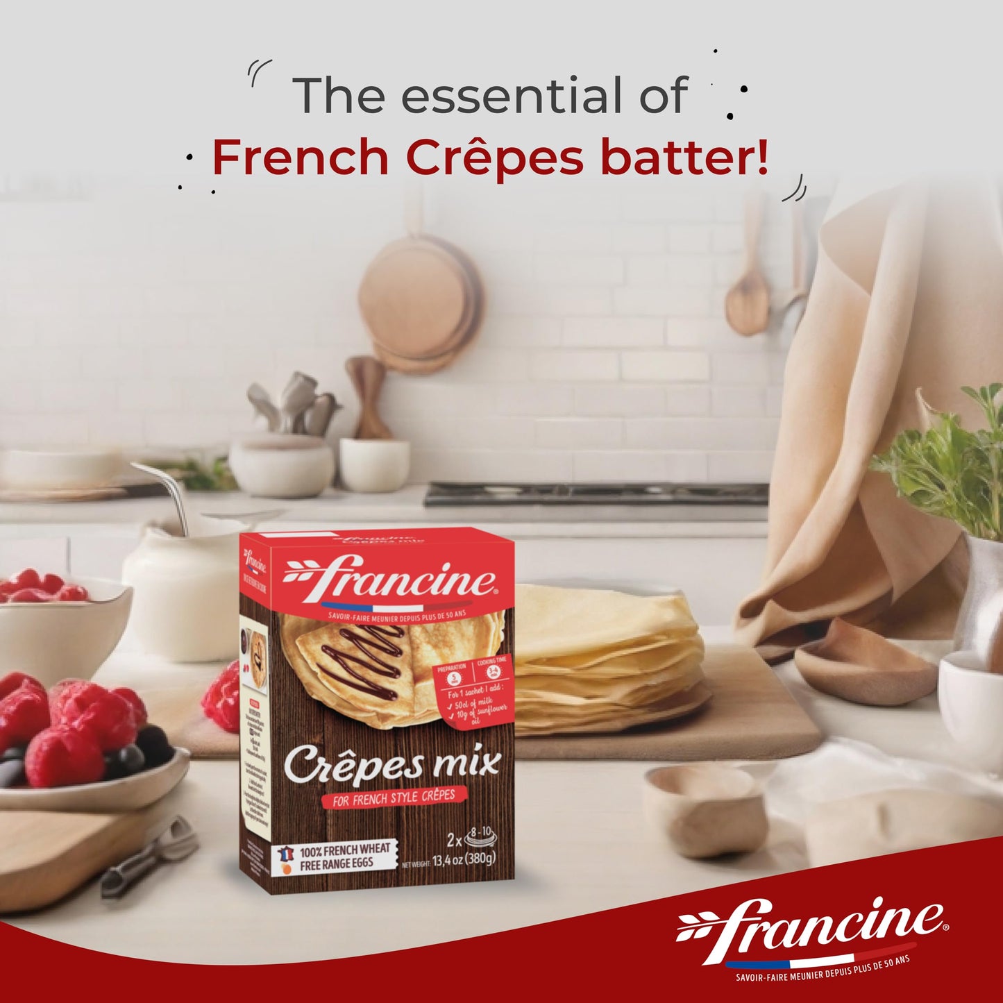 Francine French Crepe Mix-Makes 20 Sweet Crepes, 13 Oz