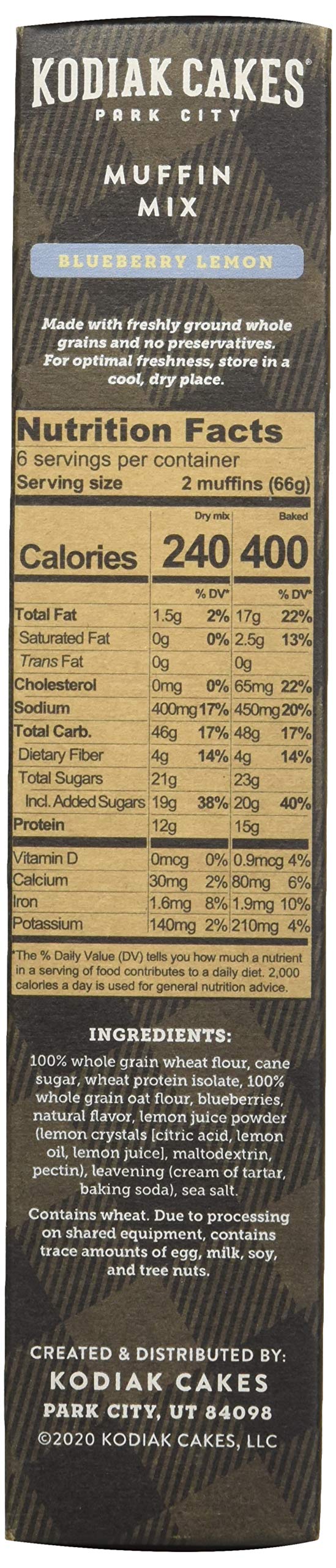 Kodiak Cakes, MUFN Mix, BLUBRY LEM, PROTN, Pack of 6, Size 14 OZ - No Artificial Ingredients