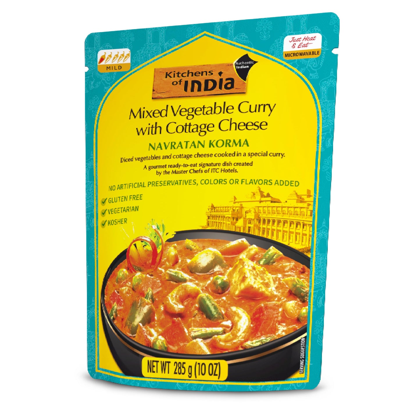 Kitchens Of India Ready To Eat Navratan Korma, Mixed Vegetable Curry & Cottage Cheese, 10-Ounce Boxes (Pack of 6)