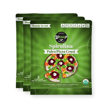 Paleo Pizza Crust | Flavored Organic Gluten Free, Dairy Free, Soy Free, Nut Free And Vegan Pizza Crust (Spirulina, 3 Pack)