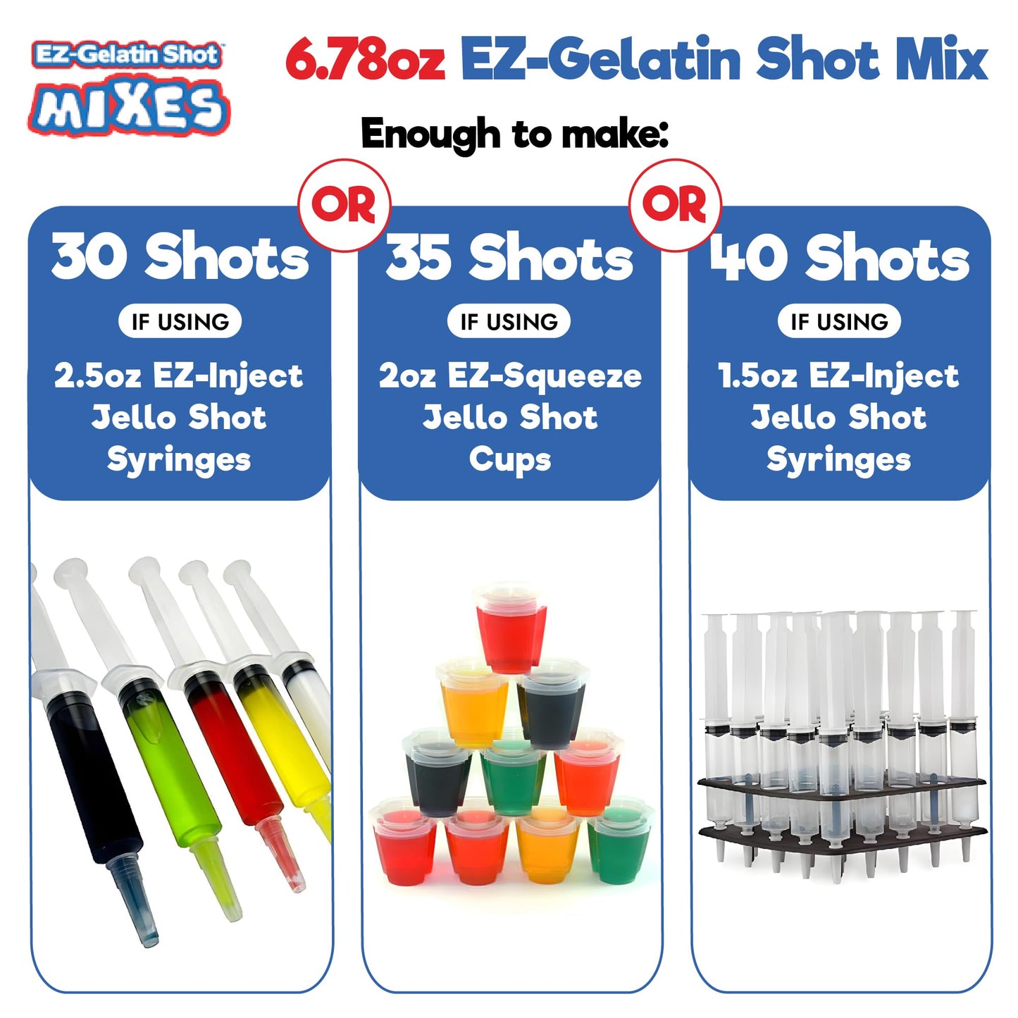 EZ-SQUEEZE Vanilla Frosting Jello Shot Mix - Gluten-Free Gelatin Powder - 6.78 oz Pack