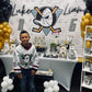 Rssta i Hockey Theme Birthday Cake Topper - Silver Cardstock Decoration for Baby Showers and Parties