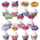 36 Pcs Superheros Cupcake Toppers And Wrappers Boom Pow Hero Cupcake Picks For Celebrating Kids Heros Theme Baby Shower Birthday