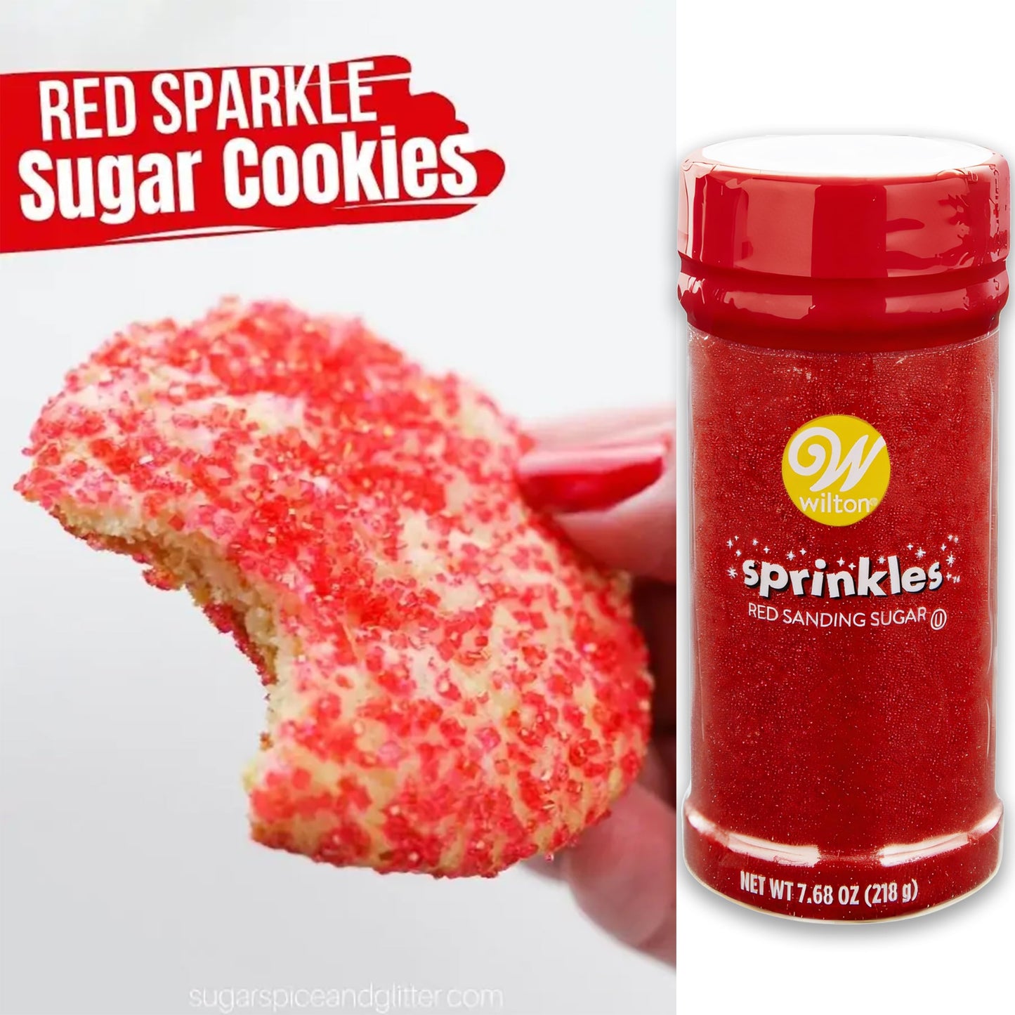 Wilton Red Sanding Sugar Sprinkles, Sparkling Sprinkles Sugar Crystals For Baking And Cookie Decorating, Cupcakes, Icing, Kosher