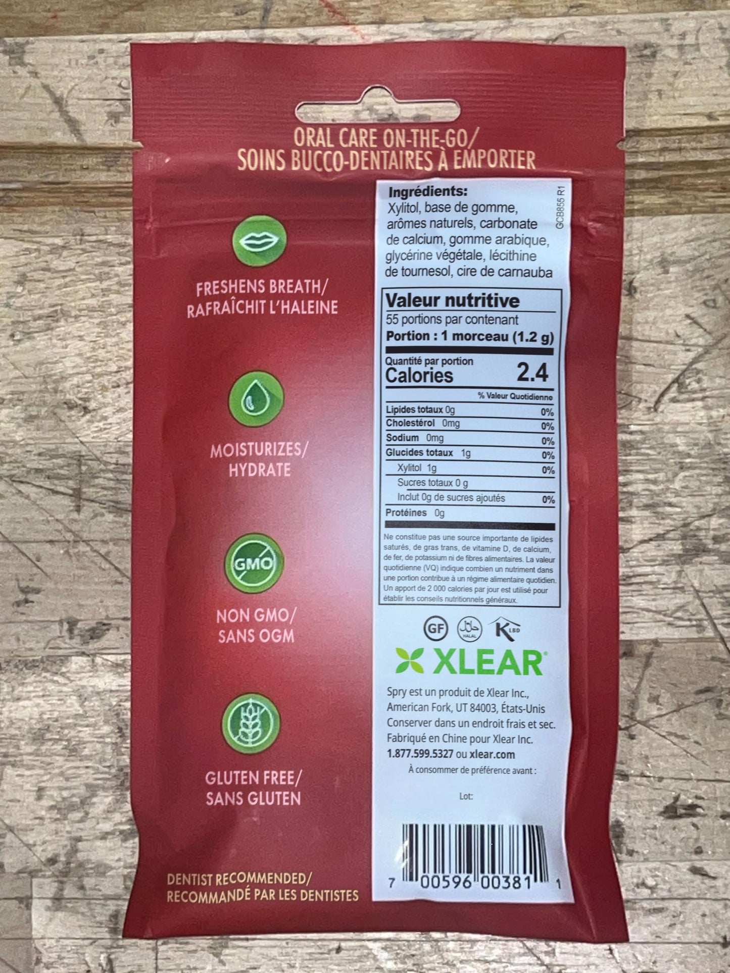 Spry Xylitol Chewing Gum - Aspartame-Free, Sugar-Free, Non-GMO - Cinnamon Flavor, 55 Count, Pack of 1
