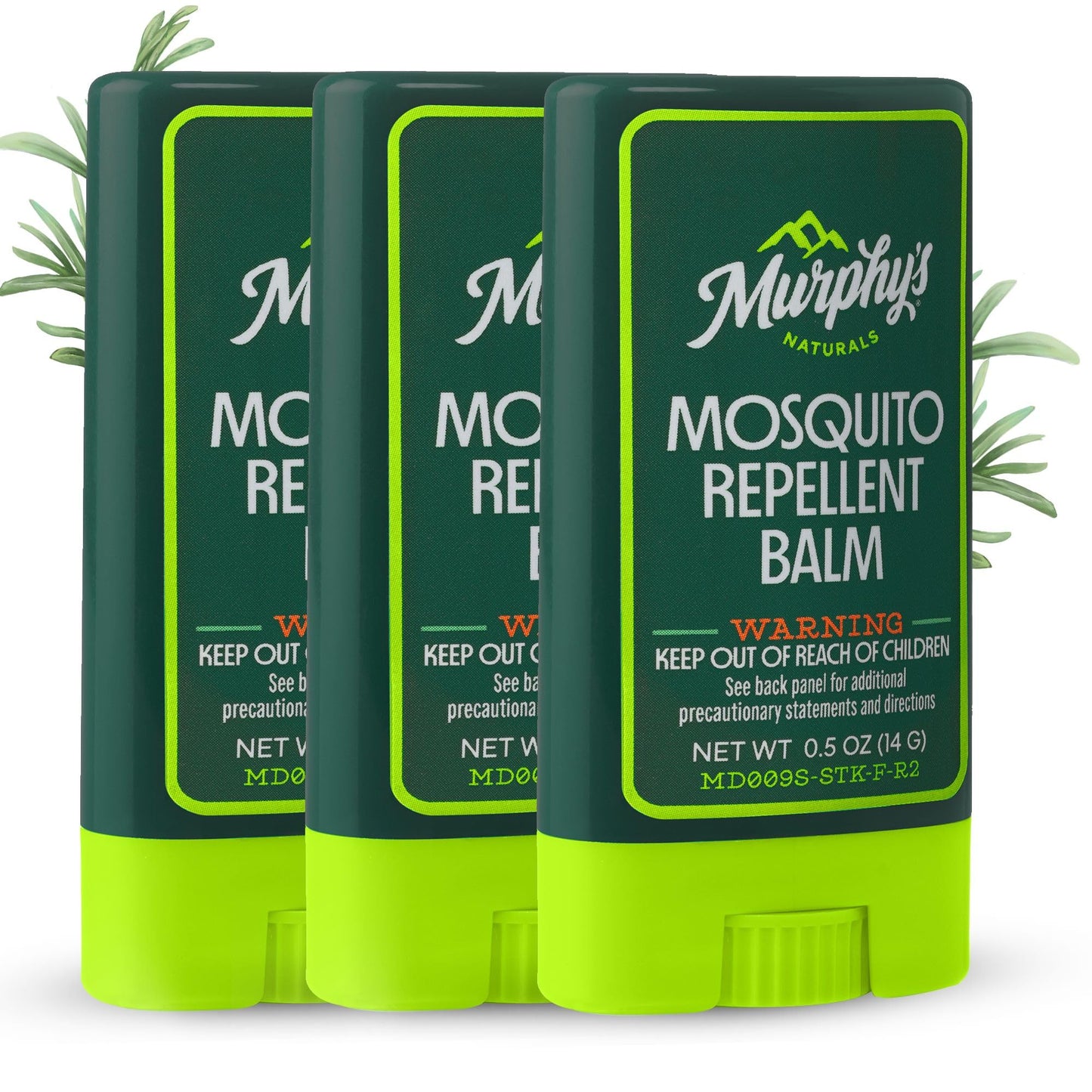 Murphy'S Naturals Mosquito Repellent Balm Stick  Plant Based, Natural Ingredients  Deet Free  Travel/Pocket Size  0.5 Oz  3 Pack
