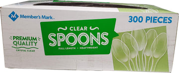 Member'S Mark Member'S Mark Clear Plastic Spoons Cutlery Spoon Heavy Weight (300Count), 300Count