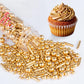 Sugarzy Christmas Gold Pearl Sprinkles, Edible Cake Decorations, 130g, Baking Toppers for Cupcakes, Cookies, Donuts, Food Grade