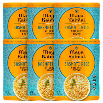 Maya Kaimal Organic Basmati Rice Naturally Brown, Ready to Eat, Fully Cooked, Vegan, Certified Organic, Non GMO, Gluten Free, 8.