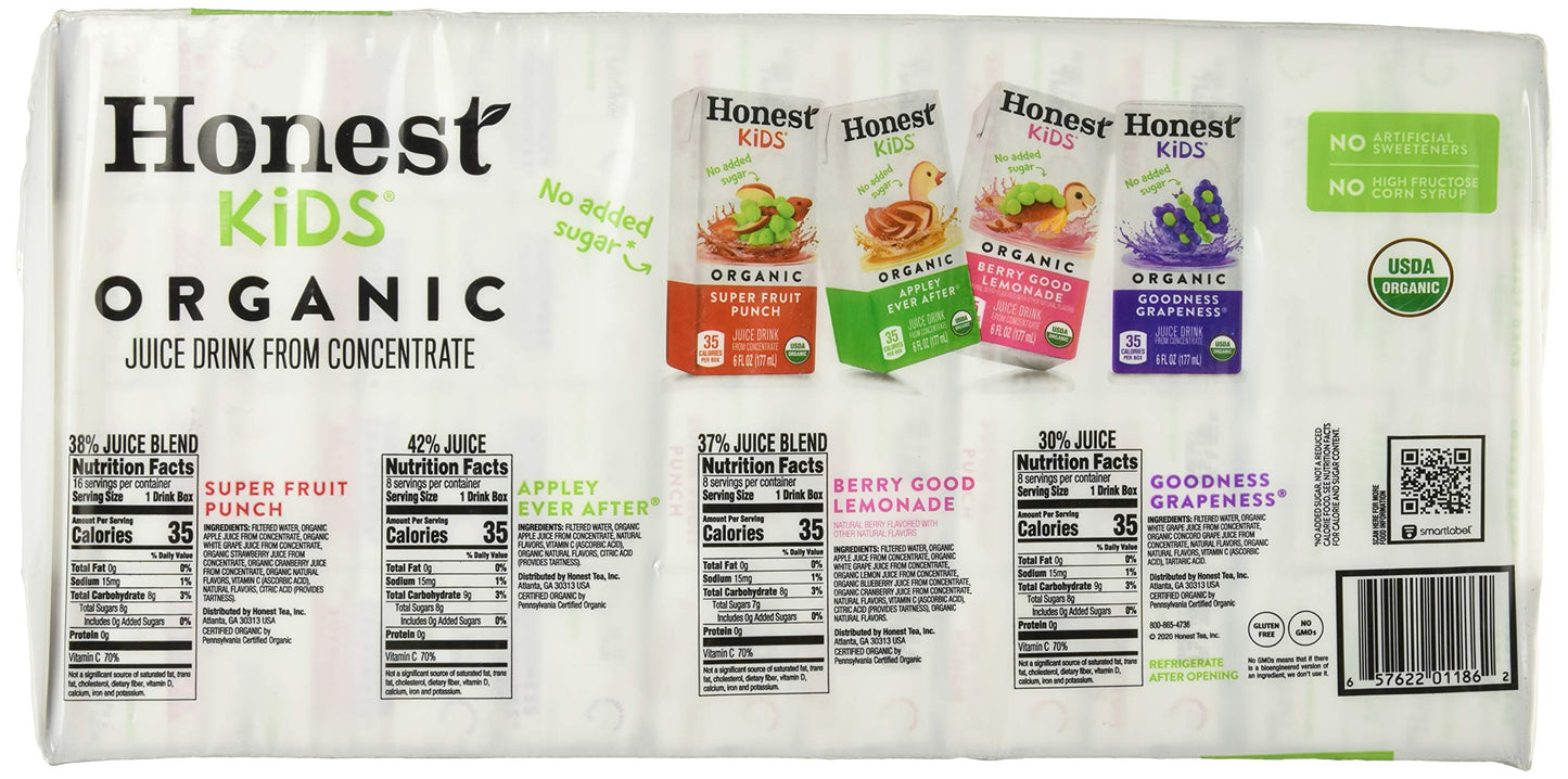 Honest Kids Honest Kids Organic Juice Boxes, 6 Fl Oz, Pack of 40