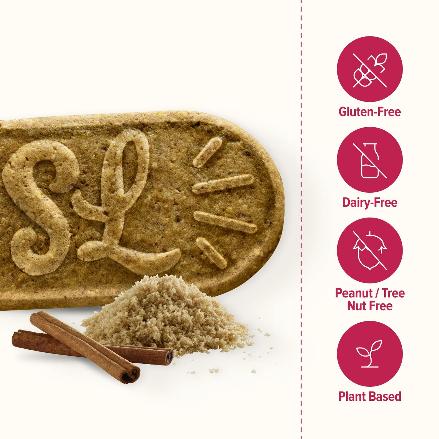 Sweet Lorens Vegan Breakfast Biscuits | Cinnamon Sugar | 4g Protein  19g Whole Grains | Plant Based  Gluten Free  Dairy Free  Nut Free Snacks | Grab & Go 8 Pack (24 Total Biscuits  1.6 ounce each)