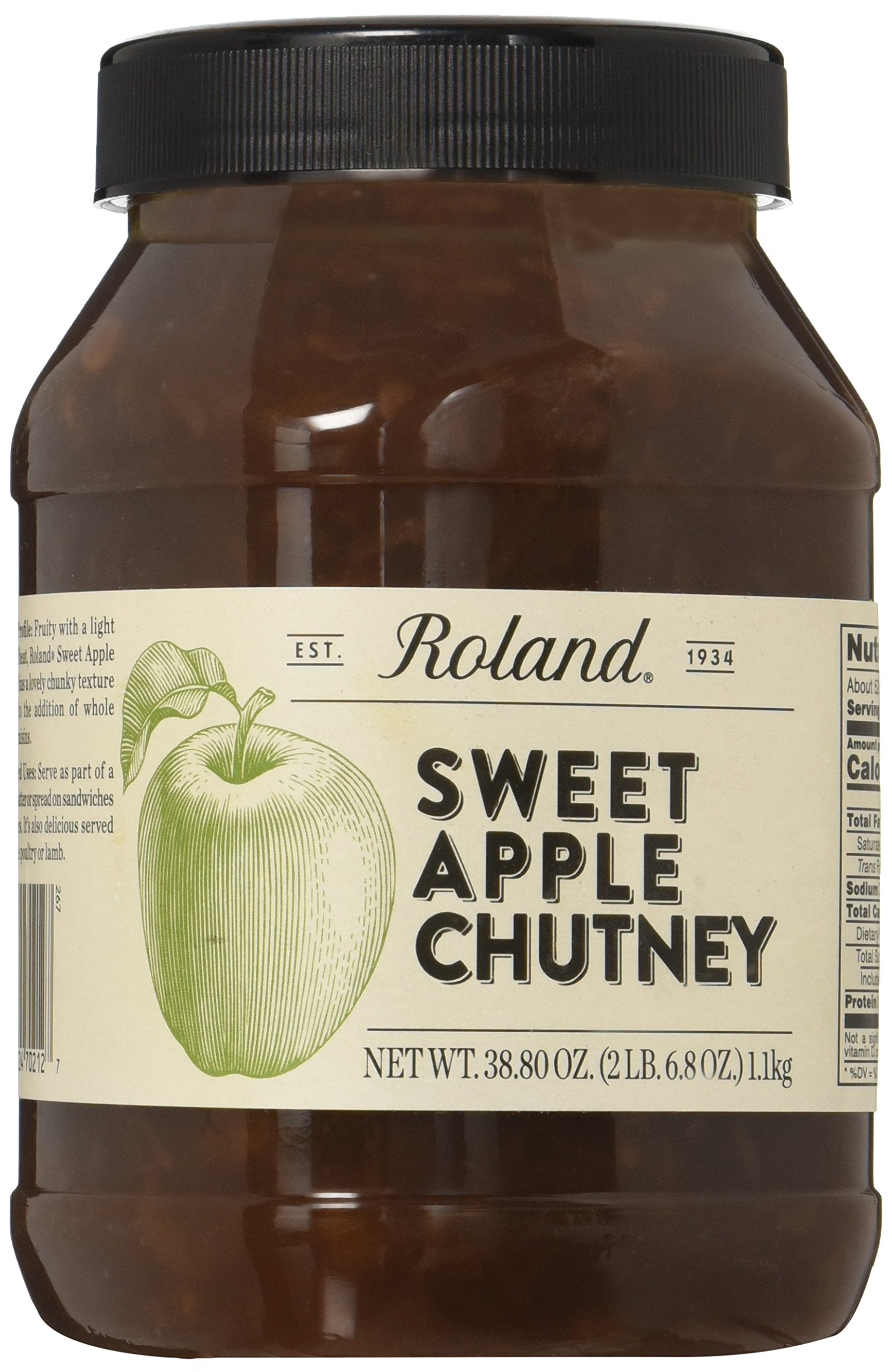 Roland Foods Sweet Apple Chutney, Specialty Imported Food, 38.8-Ounce Jug