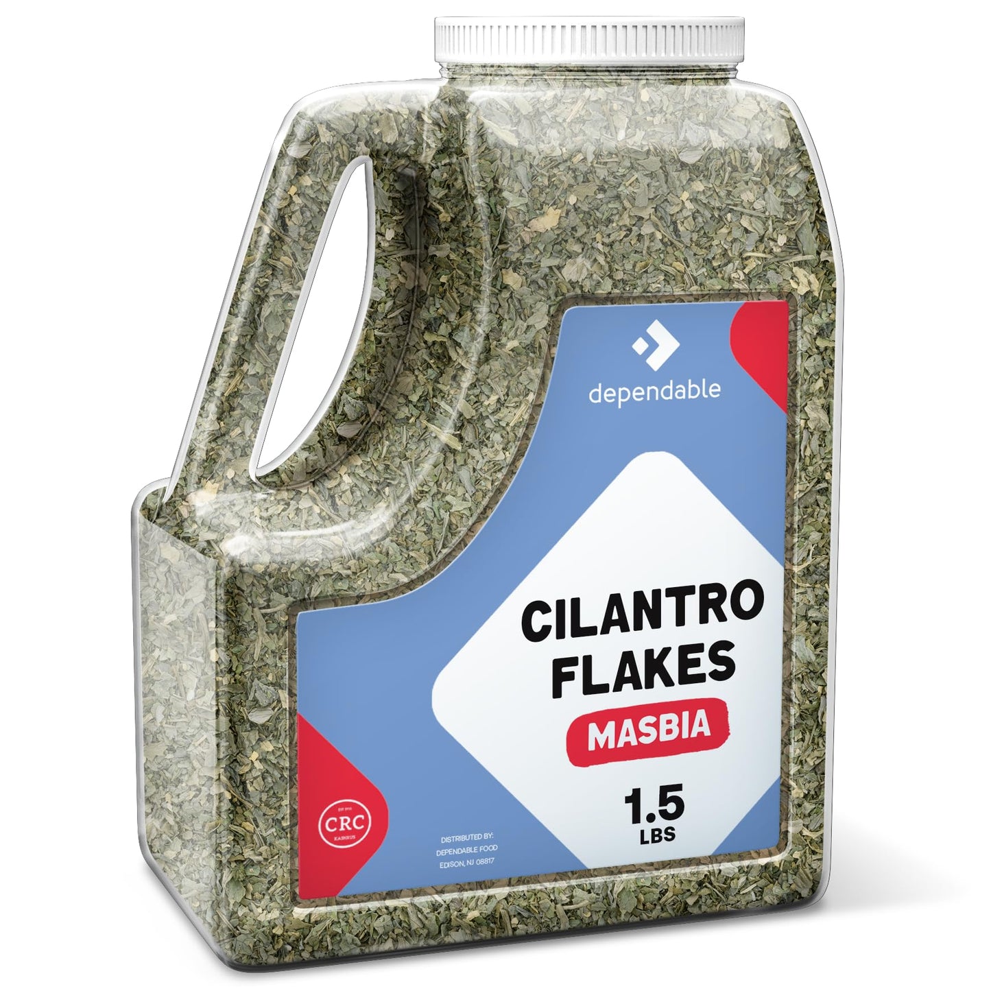 Dependable Food Cilantro Flakes - 1.5 lb. Resealable Bulk Jug, Natural 100% Dried Cilantro Seasoning, Additive-Free, Non-GMO, Sa