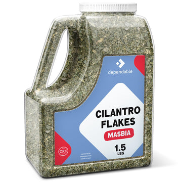 Dependable Food Cilantro Flakes - 1.5 lb. Resealable Bulk Jug, Natural 100% Dried Cilantro Seasoning, Additive-Free, Non-GMO, Sa