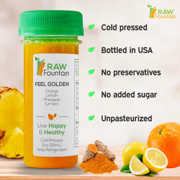 Raw Fountain Immunity Shots - Cold Pressed, All Natural, 20 Pack, 2 Fl Oz Each, No Artificial Flavors or Preservatives