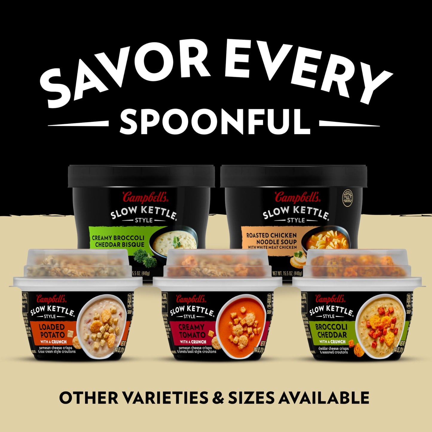 Campbell'S Slow Kettle Style Roasted Chicken Noodle Soup With White Meat Chicken, 15.5 Oz. Tub