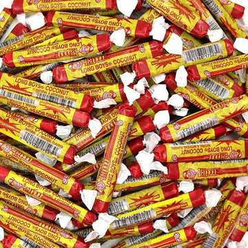 Long Boys Coconut Chewy Caramel Original Bulk Candy Individually Wrapped (2 Pound)